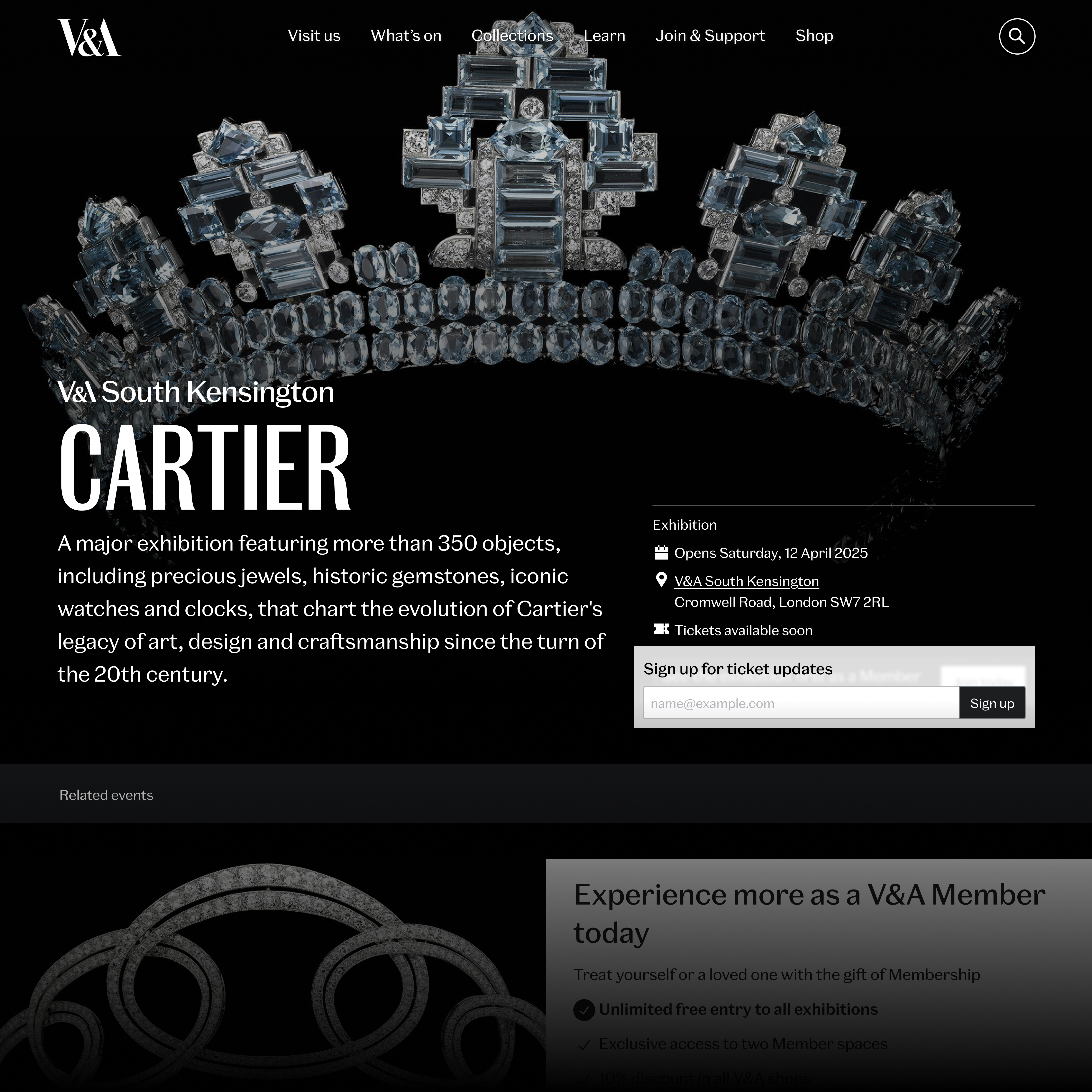 Exhibition template: announcement phase