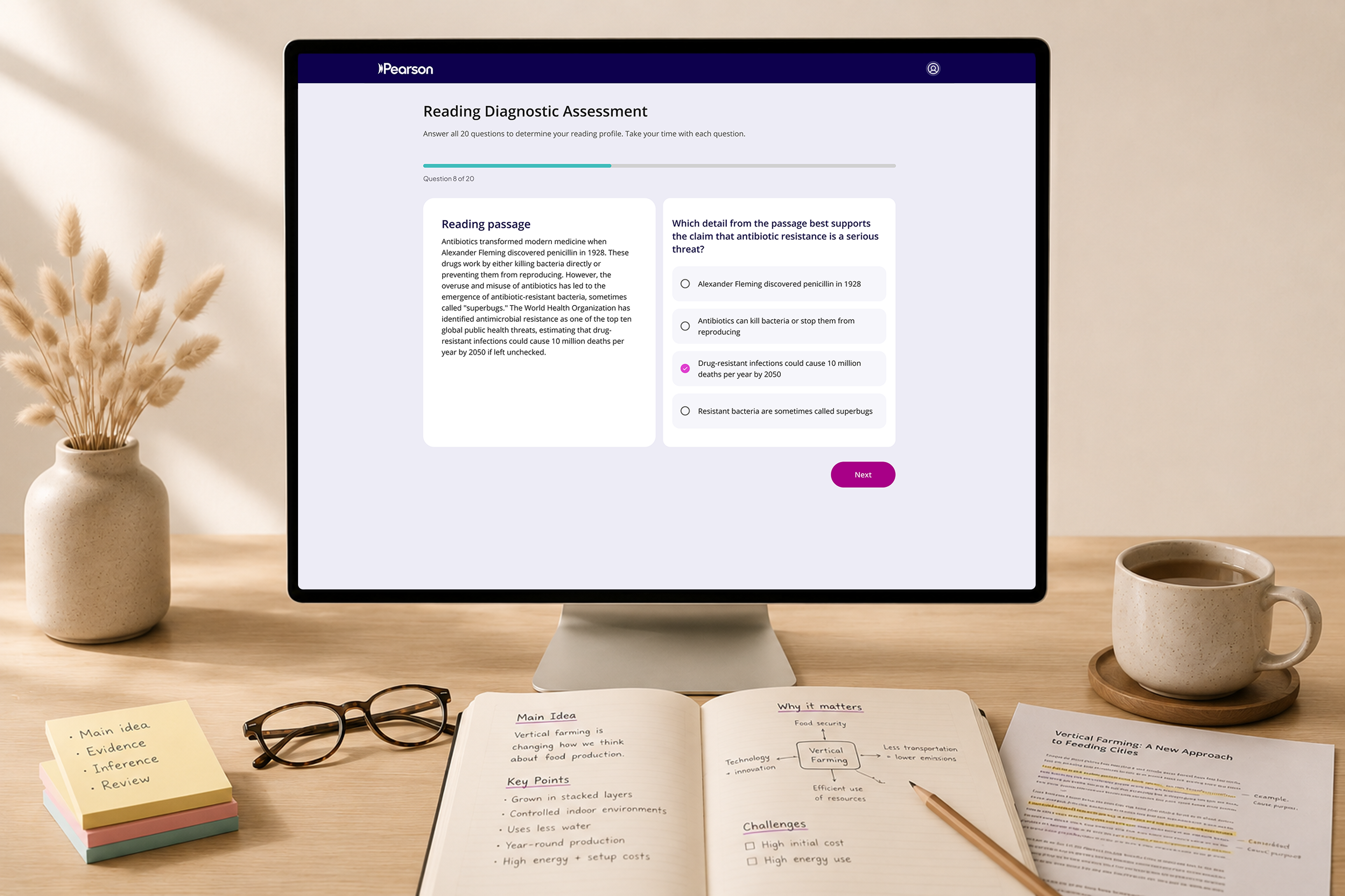 Reading Diagnostic Assessment, an AI reading tutor for PTE learners